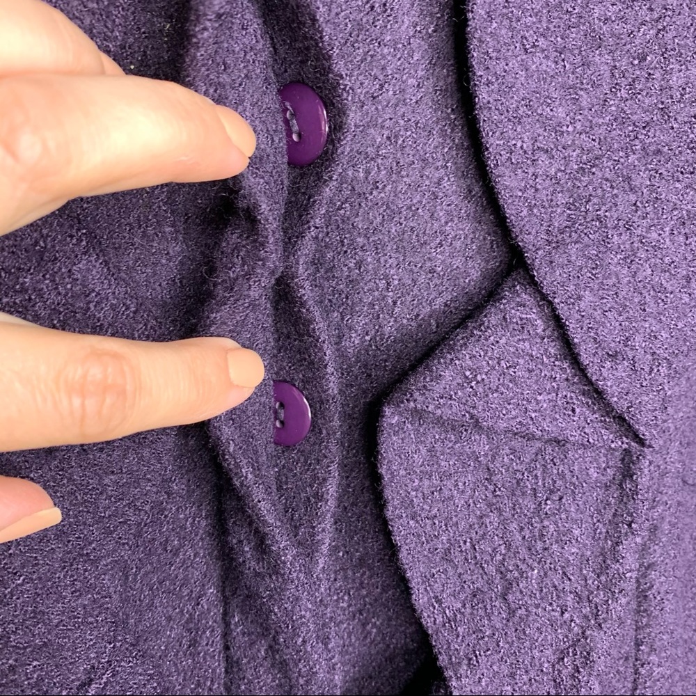 CUPIO Purple Boiled Wool Ruffle Jacket Medium - Picture 6 of 8